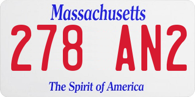 MA license plate 278AN2