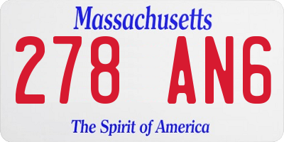MA license plate 278AN6