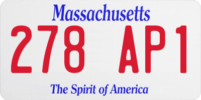 MA license plate 278AP1