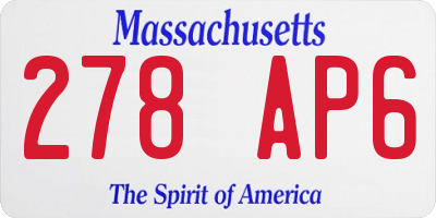 MA license plate 278AP6