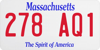 MA license plate 278AQ1