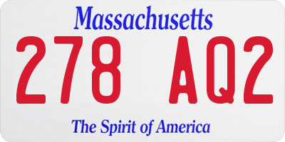 MA license plate 278AQ2
