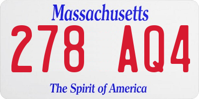 MA license plate 278AQ4