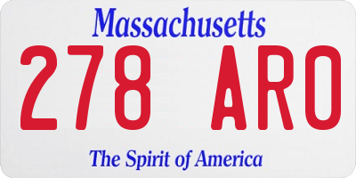 MA license plate 278AR0