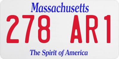 MA license plate 278AR1