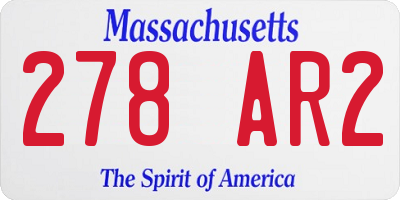 MA license plate 278AR2