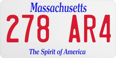 MA license plate 278AR4