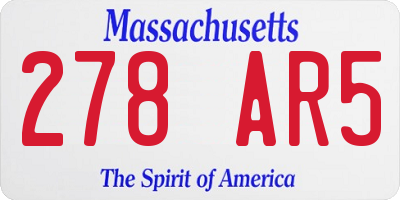 MA license plate 278AR5