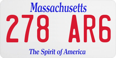 MA license plate 278AR6
