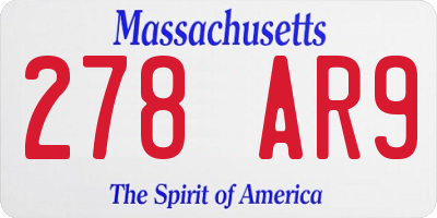MA license plate 278AR9