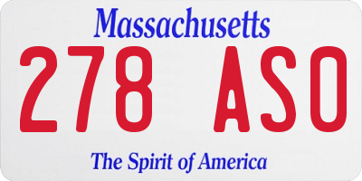 MA license plate 278AS0