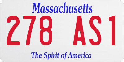 MA license plate 278AS1