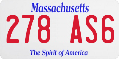 MA license plate 278AS6