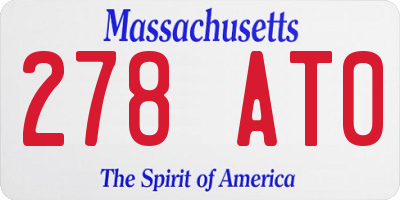 MA license plate 278AT0