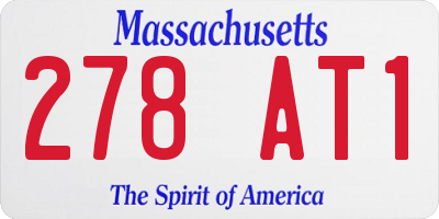 MA license plate 278AT1