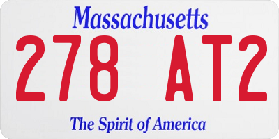 MA license plate 278AT2
