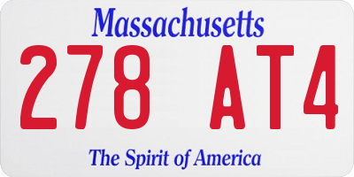 MA license plate 278AT4