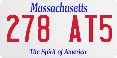 MA license plate 278AT5
