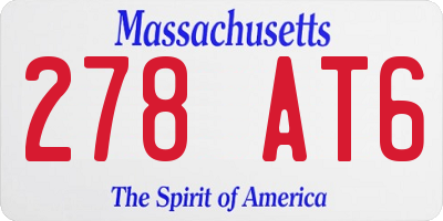 MA license plate 278AT6