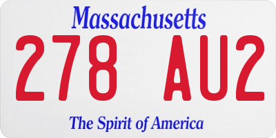 MA license plate 278AU2
