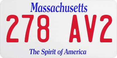 MA license plate 278AV2