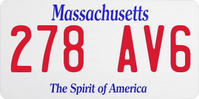 MA license plate 278AV6