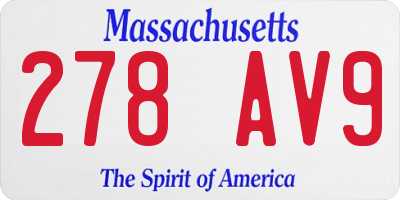 MA license plate 278AV9