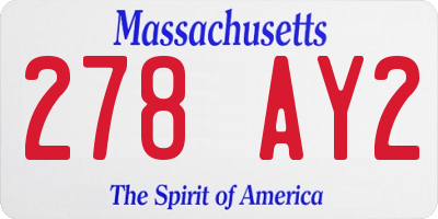 MA license plate 278AY2