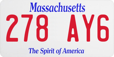 MA license plate 278AY6
