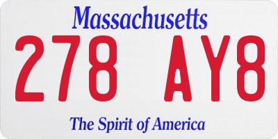 MA license plate 278AY8