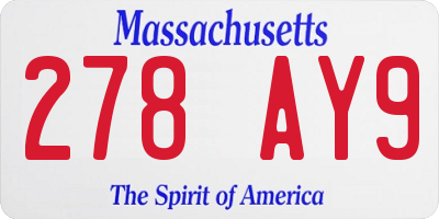 MA license plate 278AY9