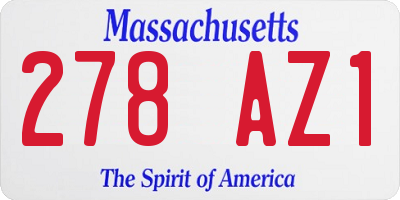 MA license plate 278AZ1