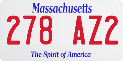 MA license plate 278AZ2