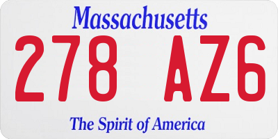 MA license plate 278AZ6