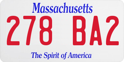 MA license plate 278BA2
