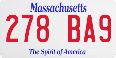 MA license plate 278BA9