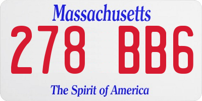 MA license plate 278BB6