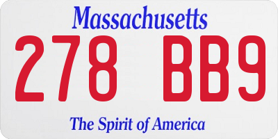 MA license plate 278BB9