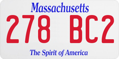 MA license plate 278BC2