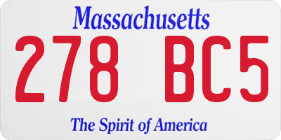 MA license plate 278BC5