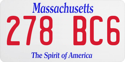 MA license plate 278BC6