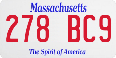 MA license plate 278BC9