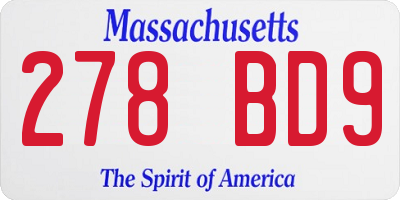 MA license plate 278BD9