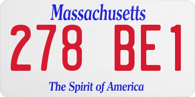 MA license plate 278BE1