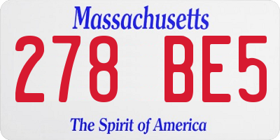 MA license plate 278BE5