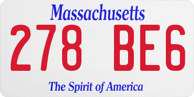 MA license plate 278BE6