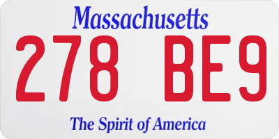 MA license plate 278BE9