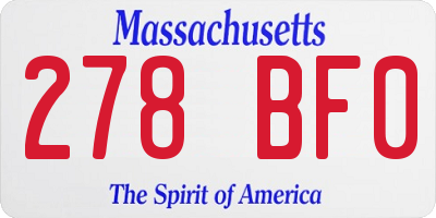 MA license plate 278BF0