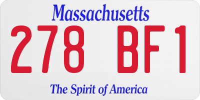 MA license plate 278BF1