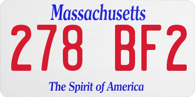 MA license plate 278BF2